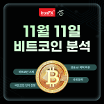 11월 11일 오늘 비트코인 시세와 시황 전망 분석